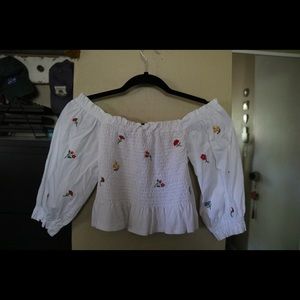 Zara cropped off the shoulder top, size S